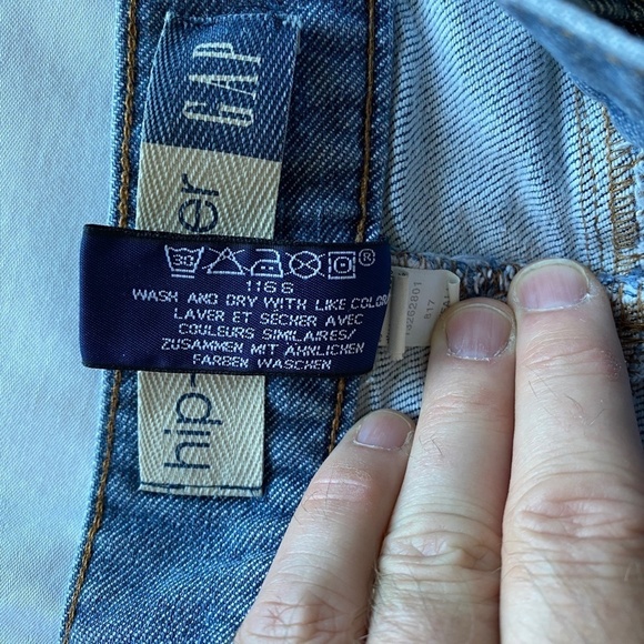 GAP Vintage Hip-Hugger Women's Blue Denim Jean Mini Skirt Stretch Size 8 - Picture 6 of 12